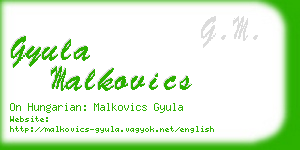 gyula malkovics business card